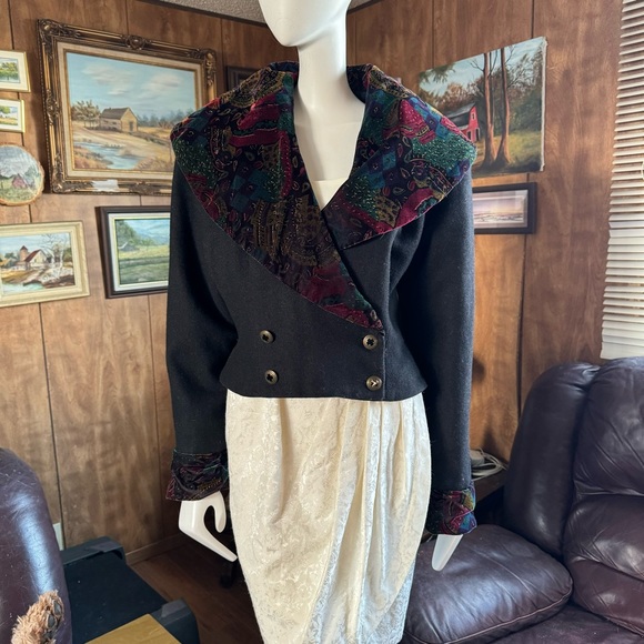 Victorian Inspired Vintage Wool Blend Blazer Coat - Picture 3 of 9